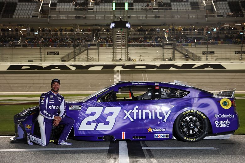 Bubba Wallace smiles at Daytona.