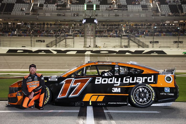 Chris Buescher smiles at Daytona.
