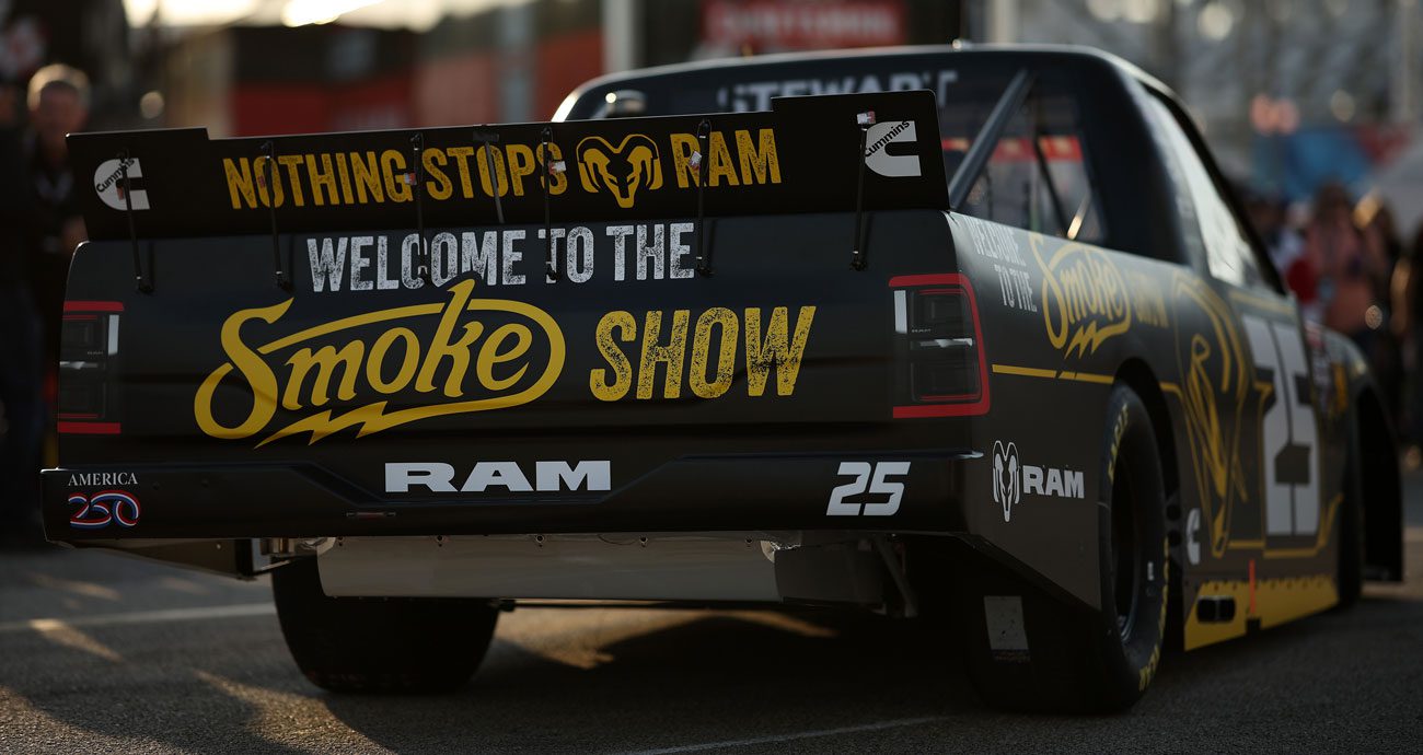 The rear of the Ram truck Tony Stewart will drive at Daytona.