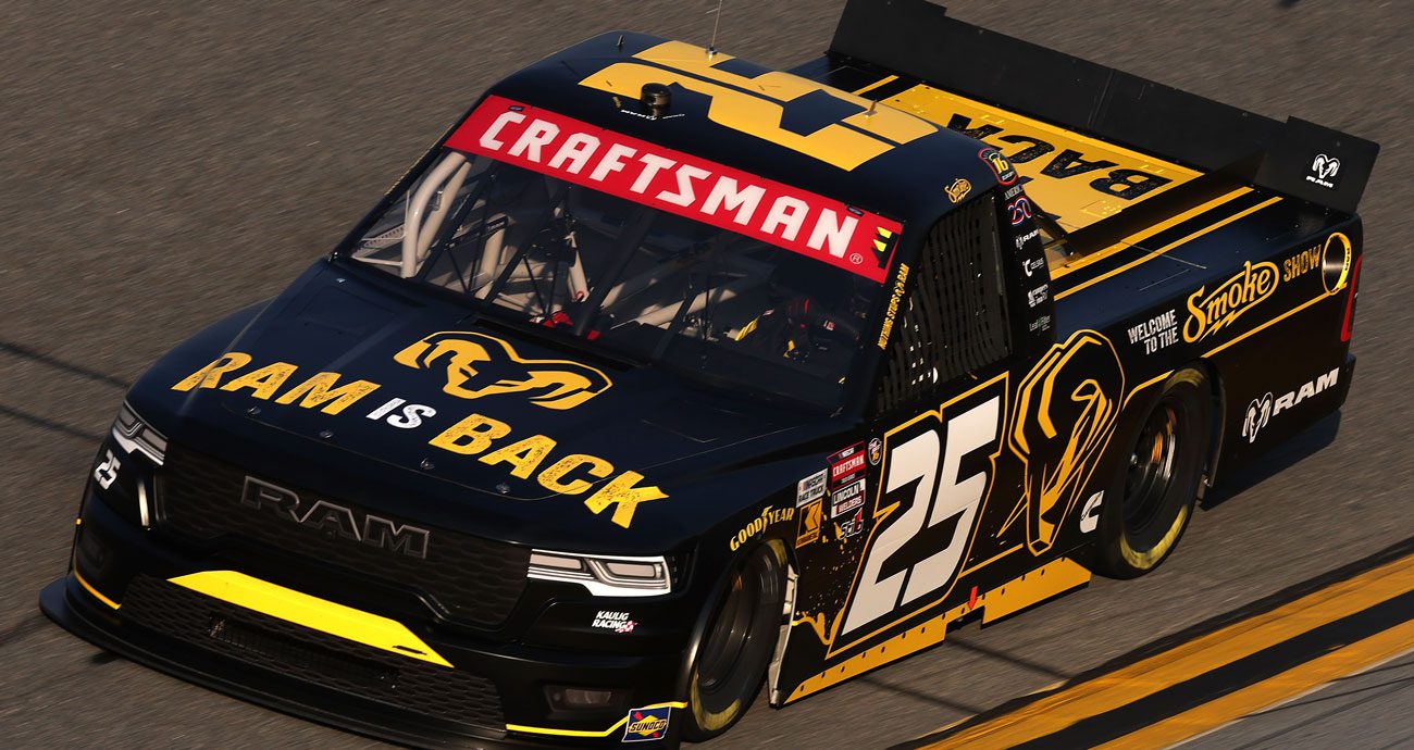 Tony Stewart drives the No. 25 Ram truck at Daytona.