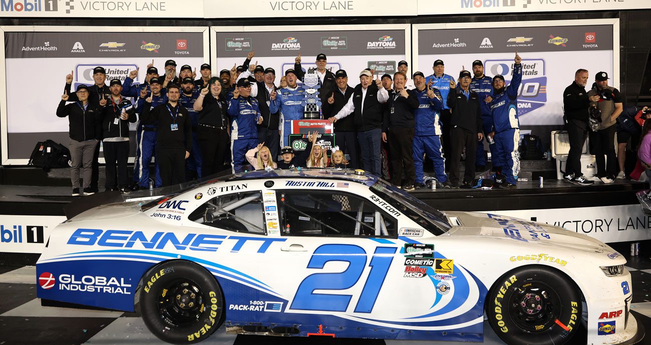 Superspeedway ace! Austin Hill wins O’Reilly Auto Parts Series season opener