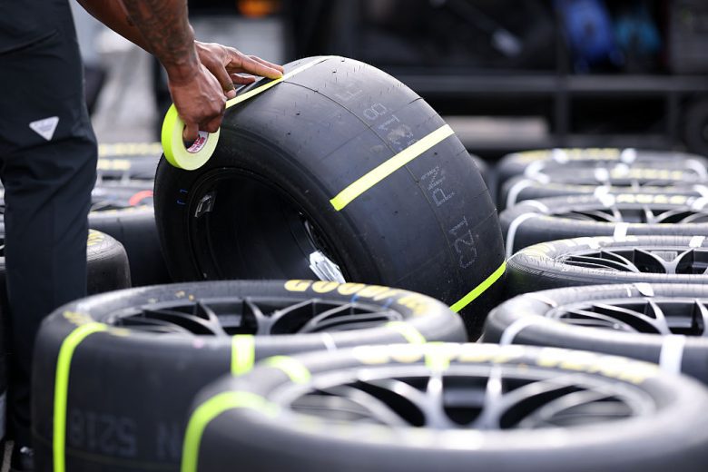 A view of NASCAR Cup Series tires.