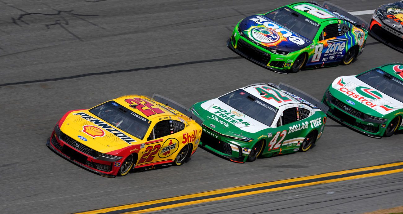 Joey Logano races in the No. 22 Team Penske Ford.