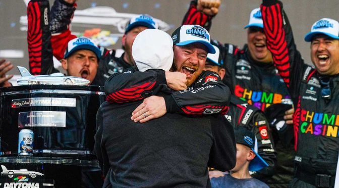 Tyler Reddick turns page on winless 2025, delivers joyful Daytona 500 celebration for Jordan, 23XI