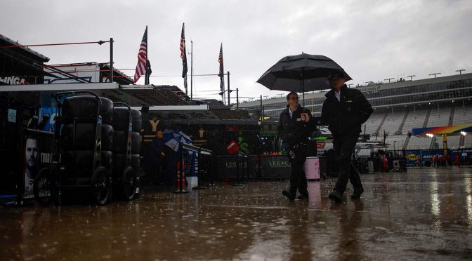 Featured image for Weather washes away Cup Series qualifying at EchoPark; Tyler Reddick on pole