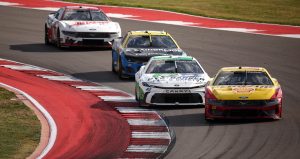 NASCAR Cup Series cars race at COTA.