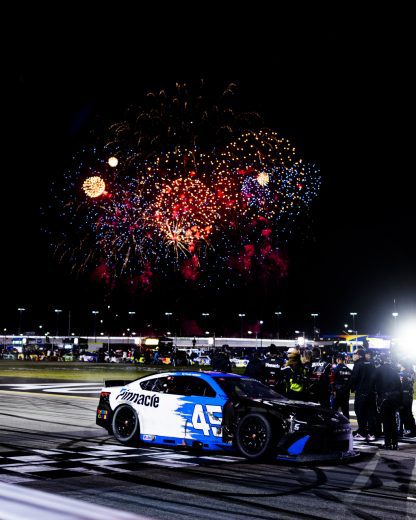 Fireworks shoot off after Tyler Reddick wins at EchoPark.