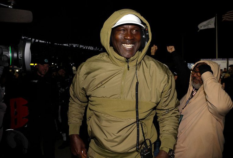 Michael Jordan smiles.