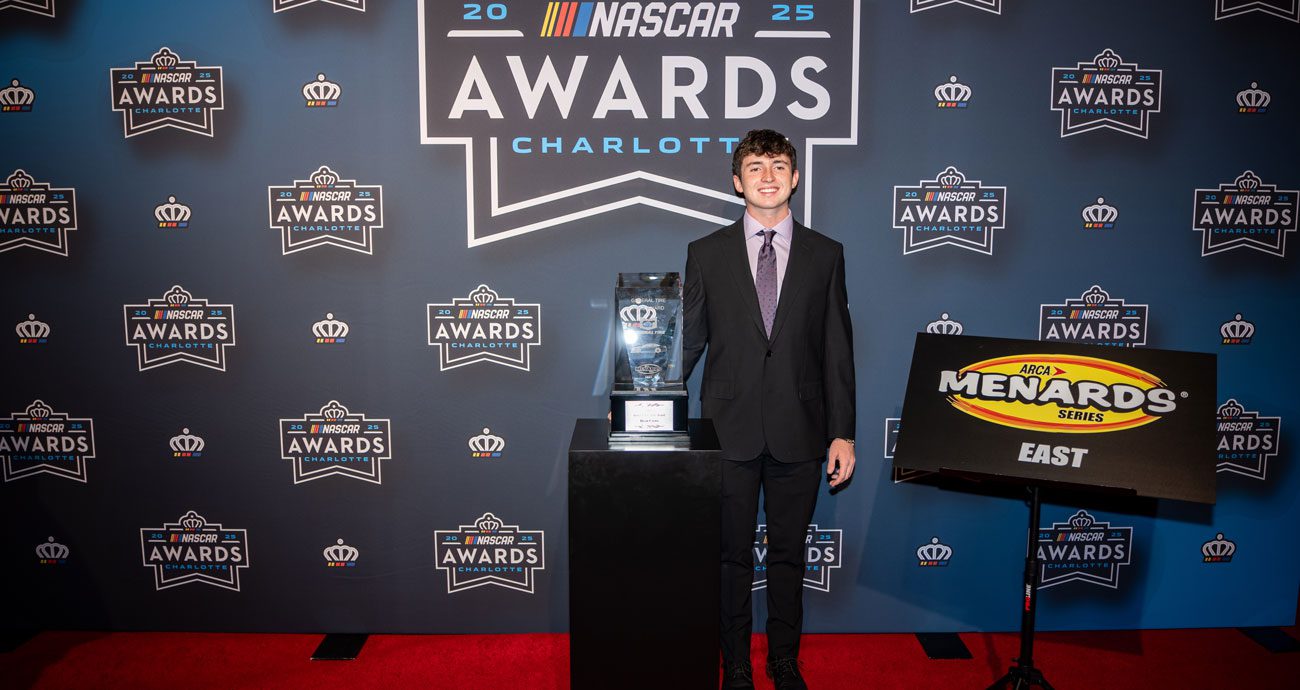 Brent Crews poses for a photo during the 2025 NASCAR Awards.
