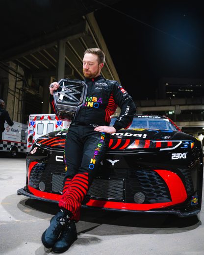 Tyler Reddick at WWE's Monday Night Raw on Feb. 23, 2026 at State Farm Arena in Atlanta.
