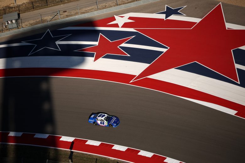 Cars on track during NASCAR O'Reilly Auto Parts Series practice at COTA.