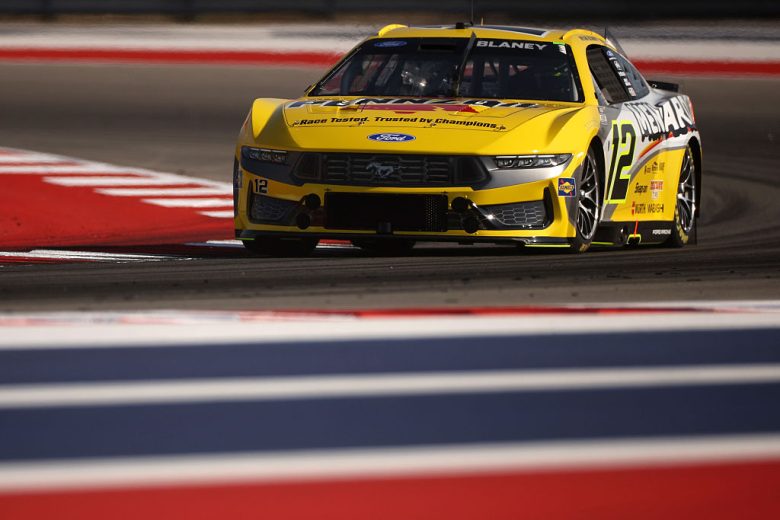 Ryan Blaney drives at COTA.
