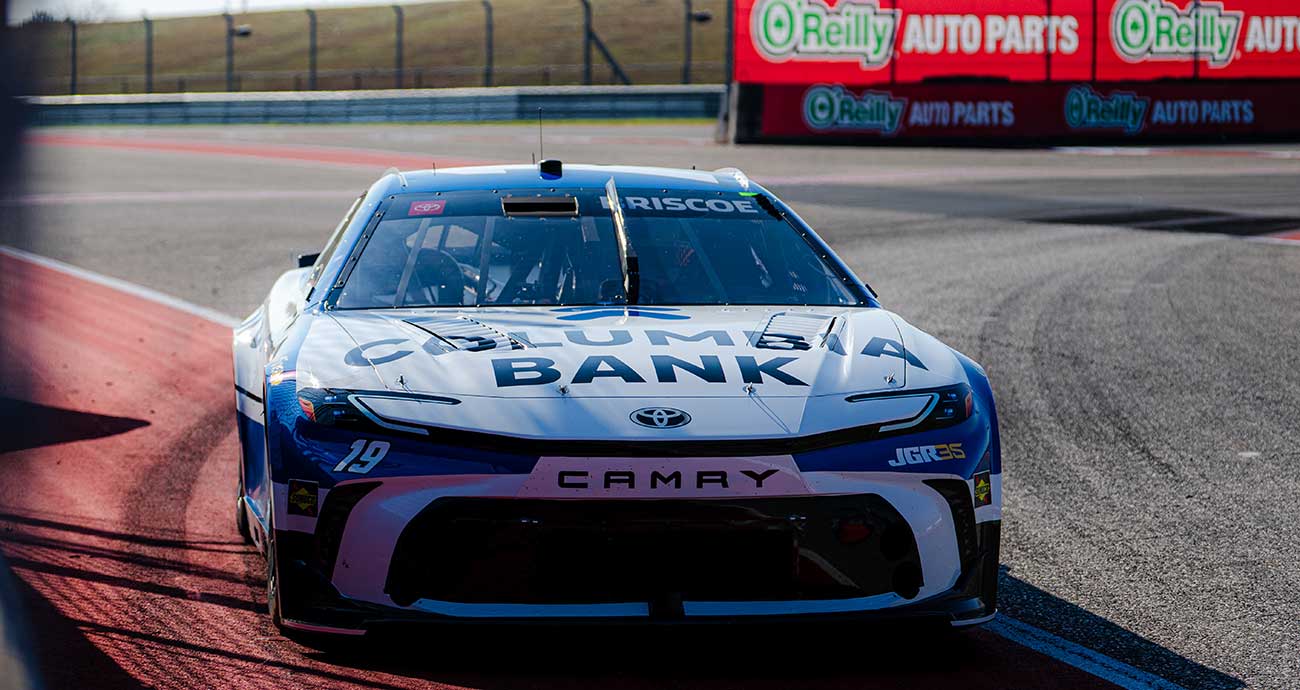 Chase Briscoe's No. 19 Toyota exits a turn at the Circuit of The Americas