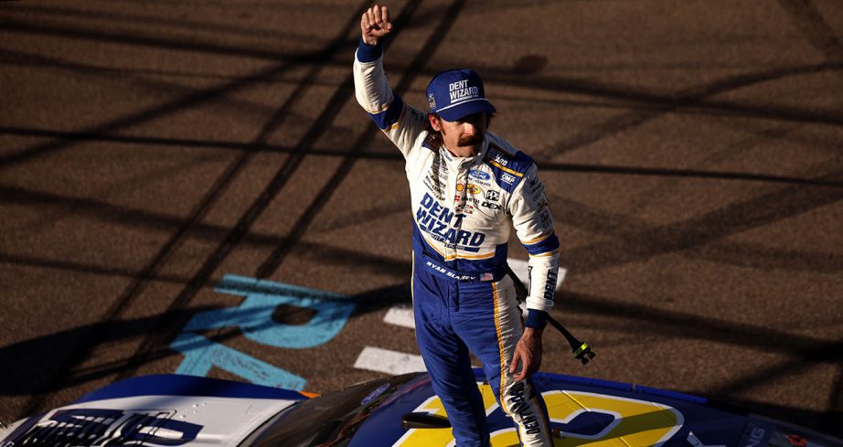 Ryan Blaney celebrates win.