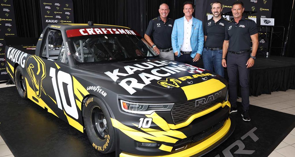 Ram and Kaulig Racing executives unveil the No. 10 entry in Daytona Beach, Florida