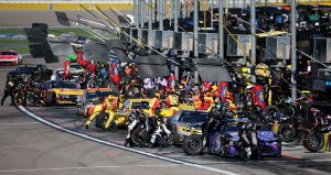 NASCAR Cup Series pit stops at Las Vegas.
