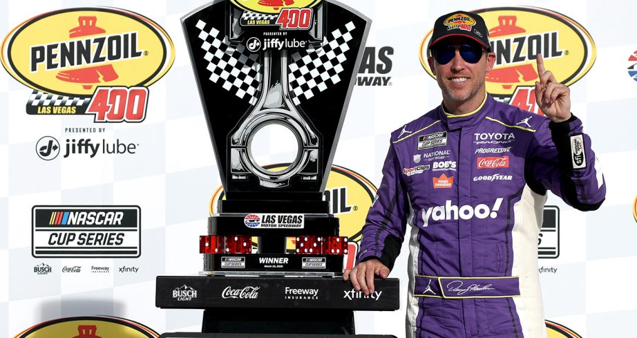 Denny Hamlin poses for a photo.