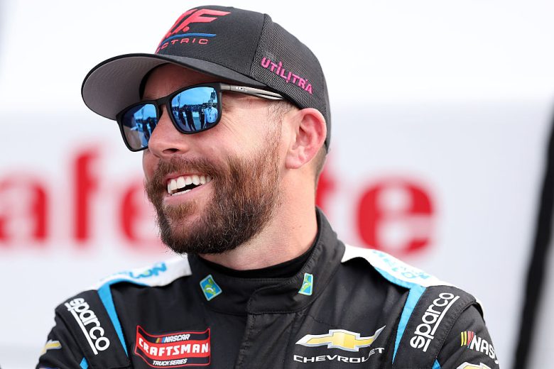 Ross Chastain looks on.