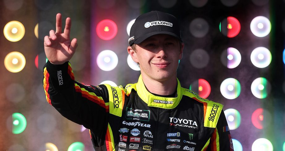 Brandon Jones walks onstage during driver intros prior to the NASCAR O'Reilly Auto Parts Series race at Darlington Raceway on March 21, 2026.