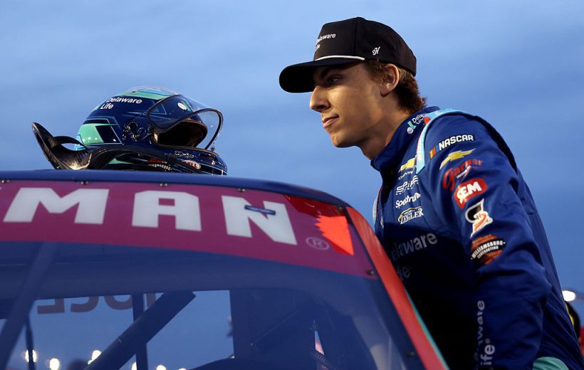 Carson Hocevar enters his truck at Darlington.