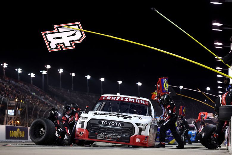 Gio Ruggiero pits at Darlington.