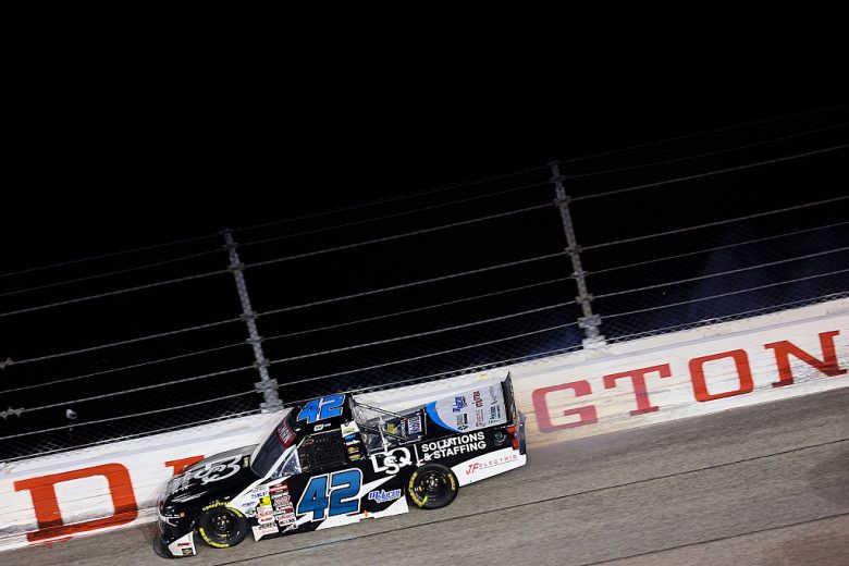 Conner Jones hits the wall at Darlington.