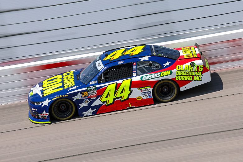 Brennan Poole drives at Darlington.