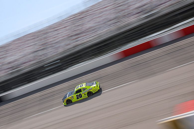 Brandon Jones drives at Darlington.