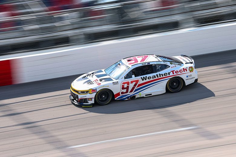 Shane van Gisbergen drives at Darlington.