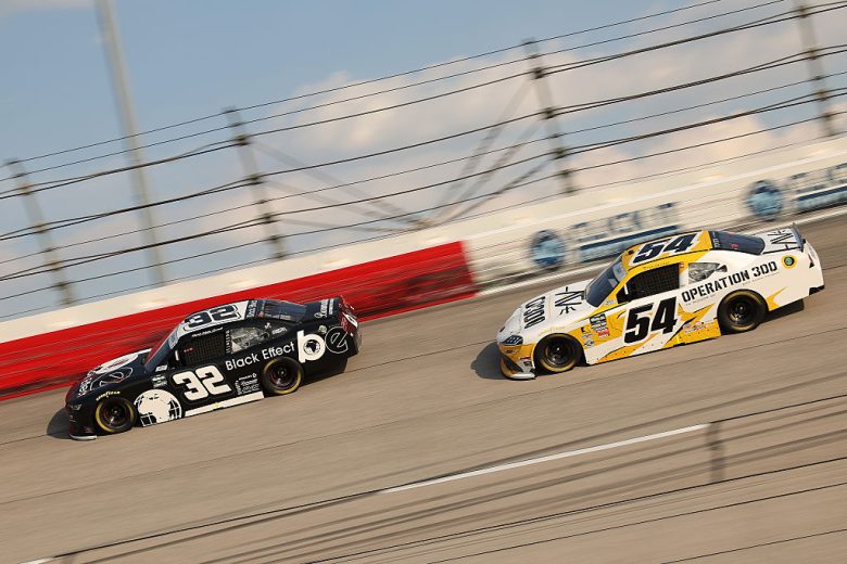 Rajah Caruth and Taylor Gray drive at Darlington.
