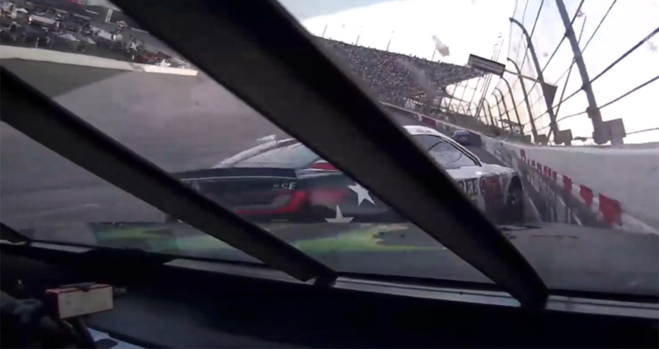 In-cars: Alternate views of Briscoe's final-lap contact with Herbst