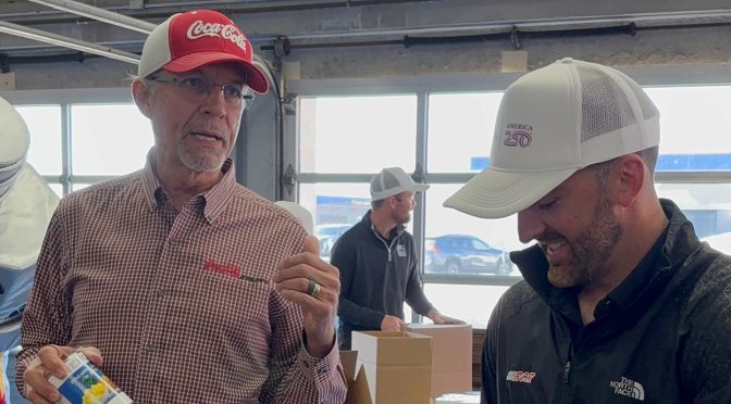 Featured image for Kyle Petty, Austin Dillon join 150 volunteers to pack meals for local food banks