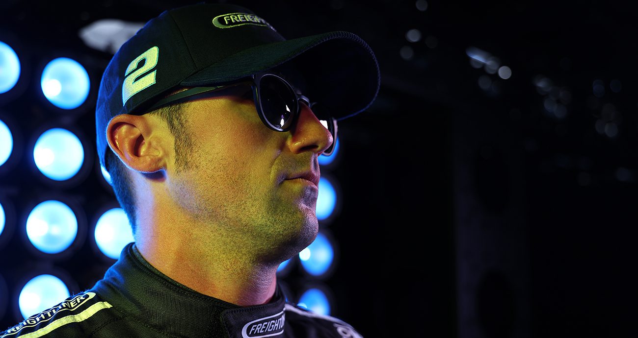 Austin Cindric, driver of the #2 Freightliner Ford, waits backstage during pre-race ceremonies prior to the NASCAR Cup Series Goodyear 400 at Darlington Raceway on March 22, 2026 in Darlington, South Carolina.