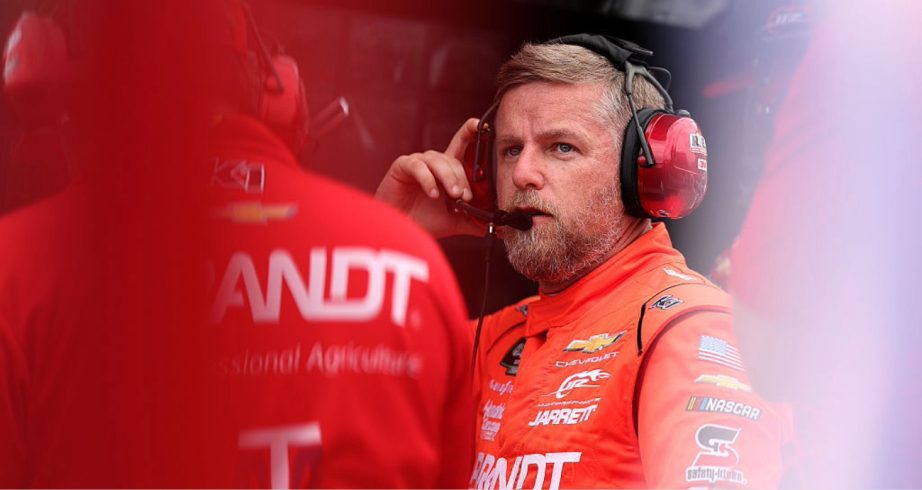 Justin Allgaier looks on.