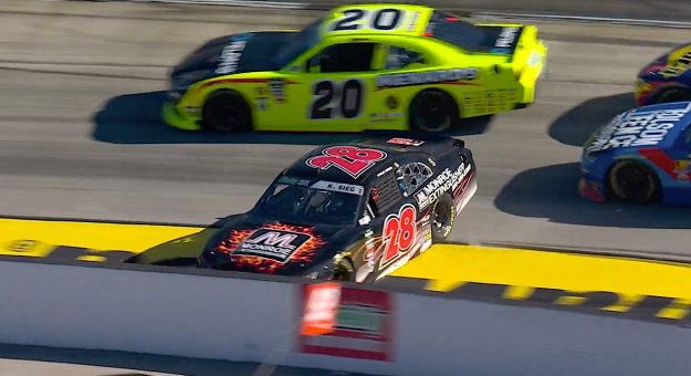 Sieg spins after contact with Pulliam