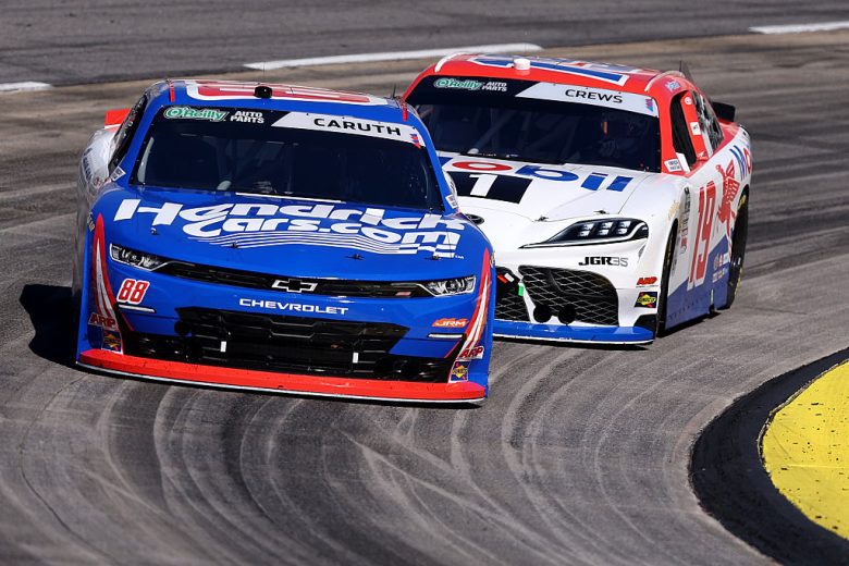 Rajah Caruth and Brent Crews drive at Martinsville.