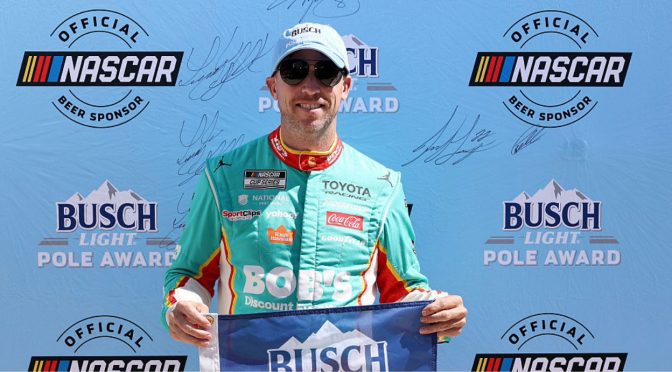 Featured Image for Hamlin on top! No. 11 JGR Toyota wins Busch Light Pole Award at Martinsville