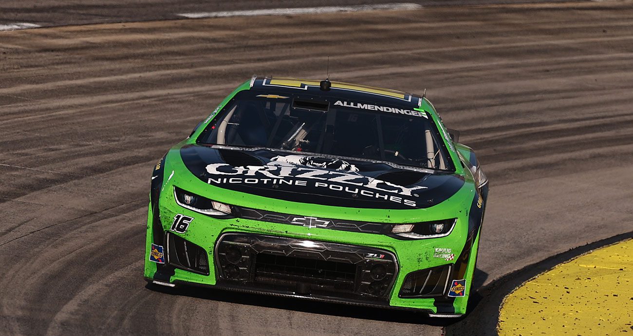 AJ Allmendinger drives the No. 16 Kaulig Racing Chevrolet during a NASCAR Cup Series race at Martinsville Speedway.