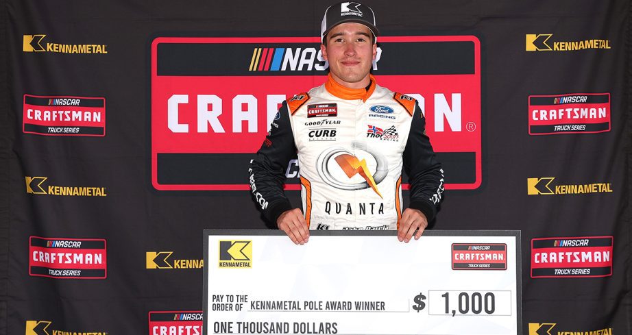 jake garcia poses with pole award