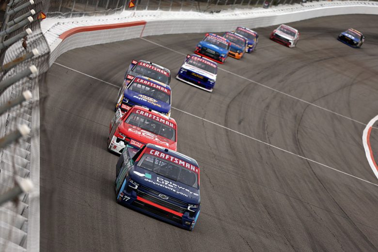 A general view of racing at Rockingham.