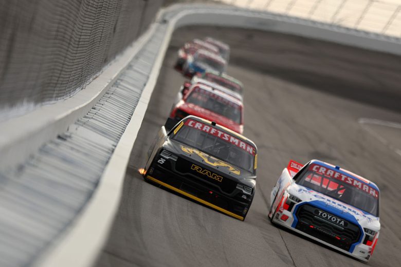 A general view of racing at Rockingham.