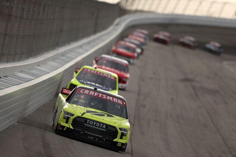 A general view of racing at Rockingham.