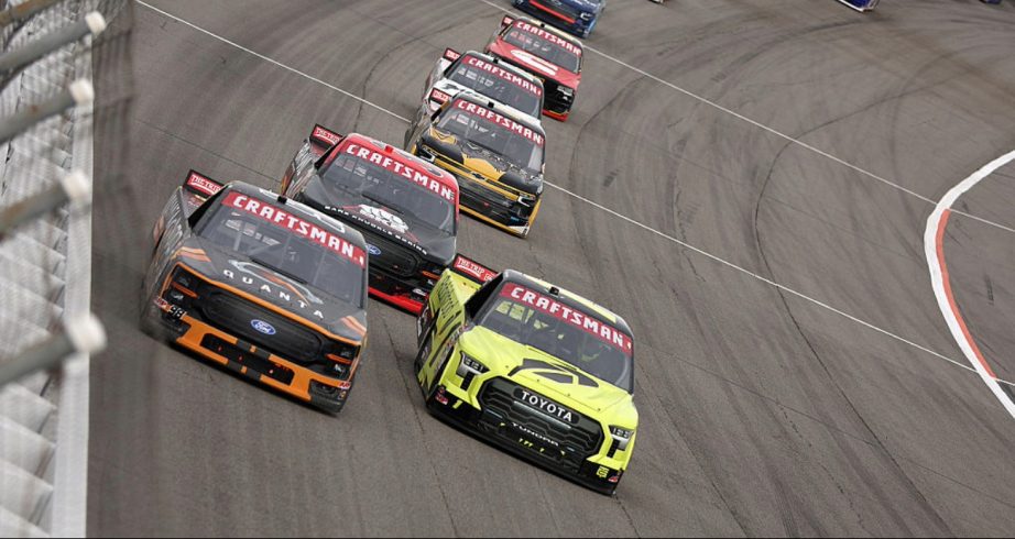 A general view of racing at Rockingham.