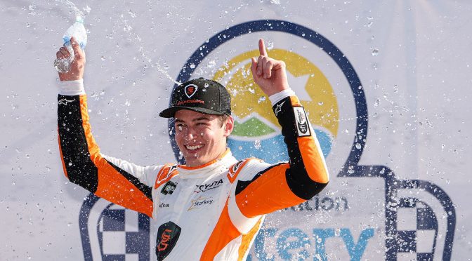 Featured image for William Sawalich scores first O’Reilly Auto Parts Series win at Rockingham