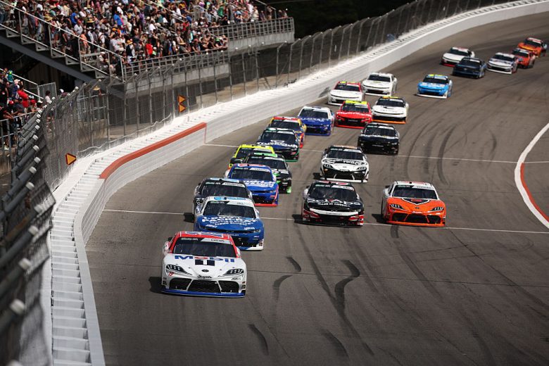 A general view of racing at Rockingham.