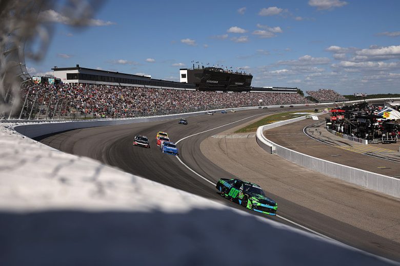 A general view of racing at Rockingham.