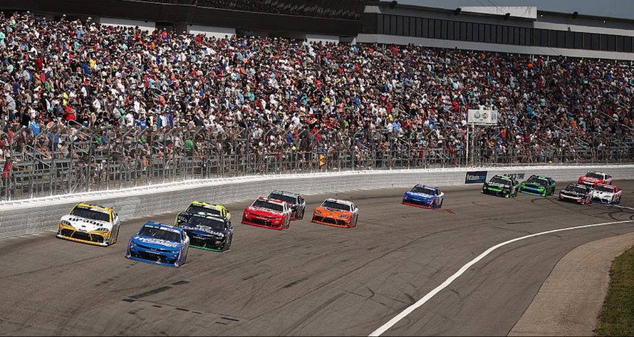 A general view of racing at Rockingham.