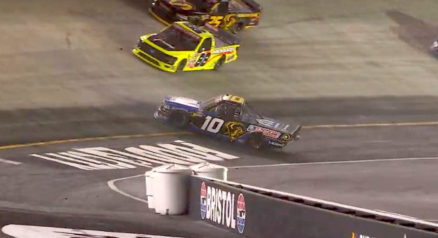 LaJoie spins from mid-pack to bring out late Bristol caution