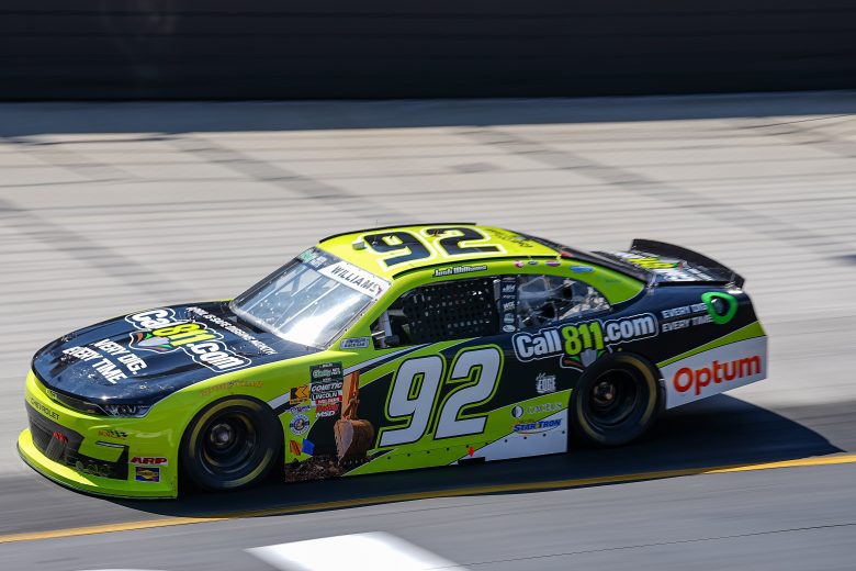 Josh Williams drives at Bristol.