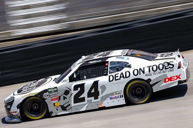 Harrison Burton drives at Bristol.